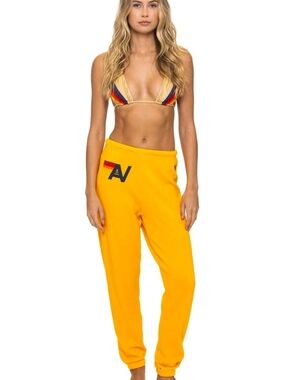 Aviator Nation Logo Sweatpants Gold Small